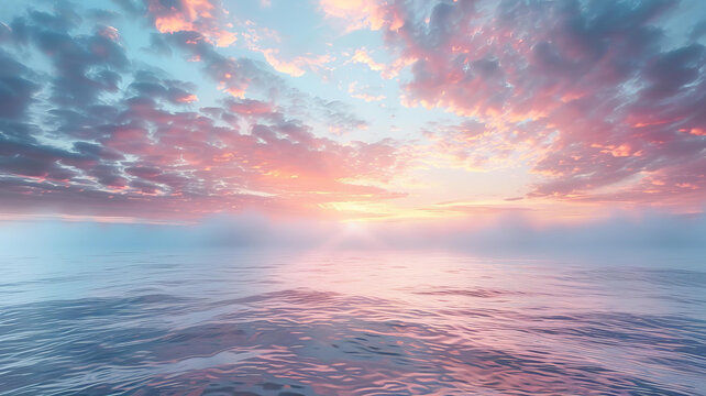 夕陽下的平靜海面