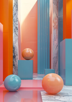 抽象幾何球體 3D 渲染