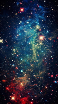 五彩繽紛的星系星云和恒星