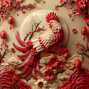 鳳凰呈祥的AI圖片