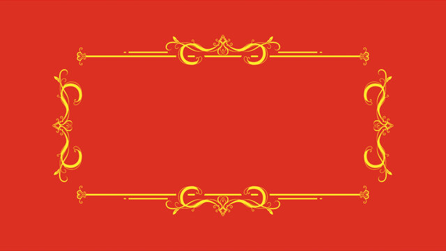 紅色古典國潮喜慶金邊框節(jié)日背景