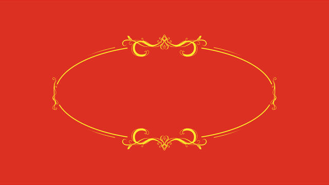 紅色古典國潮喜慶金邊框節(jié)日背景