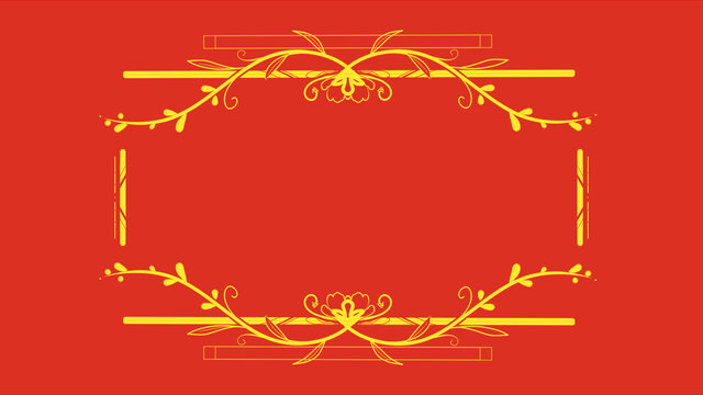 紅色古典國潮喜慶金邊框節(jié)日背景