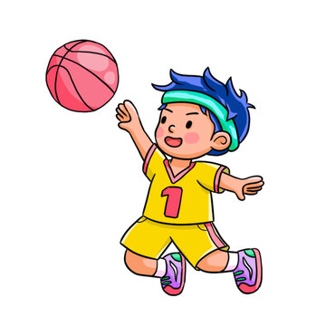 打籃球的男孩