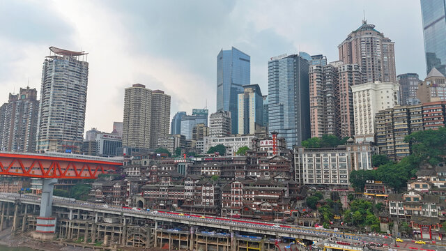 航拍重慶洪崖洞景區(qū)