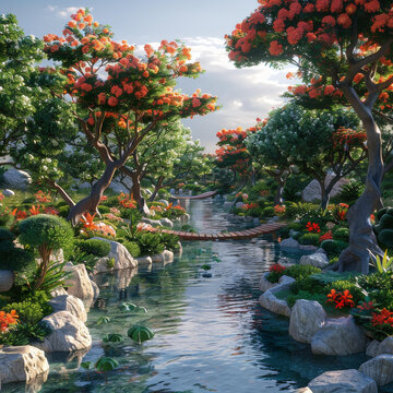 小橋流水人家的園林景觀