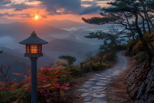 山間的石板小路