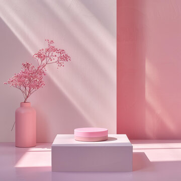粉色幾何與花