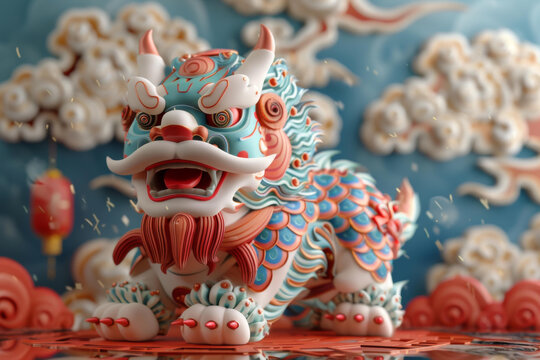 舞獅的AI圖片