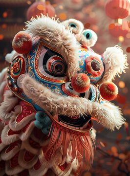 舞龍舞獅的AI圖片