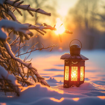 雪地里的燈籠