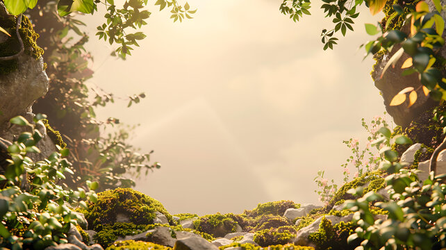 綠色植物框架背景