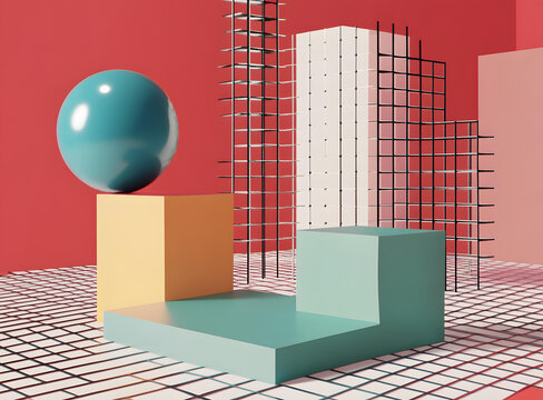 抽象幾何圖形3D背景