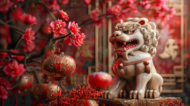 祥獅獻(xiàn)瑞鬧新春