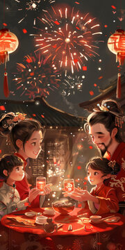 除夕夜一家團圓