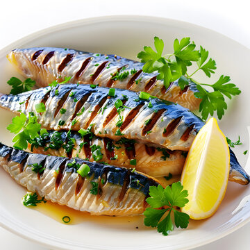 烤鯖魚配檸檬和歐芹