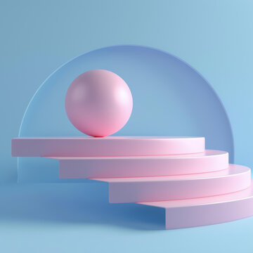 粉色球體幾何展示