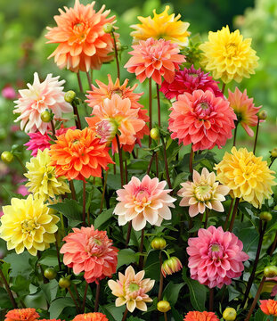花園里盛開(kāi)的達(dá)麗花