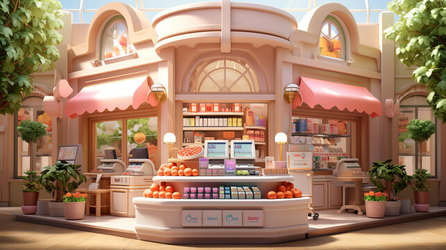 可愛(ài)的小型食品雜貨店