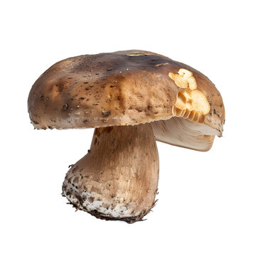 [免摳素材]白色背景上孤立的棕色和白色蘑菇