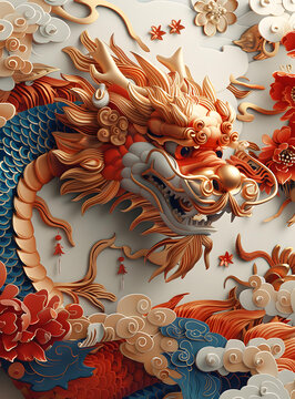 祥龍獻瑞的AI圖片