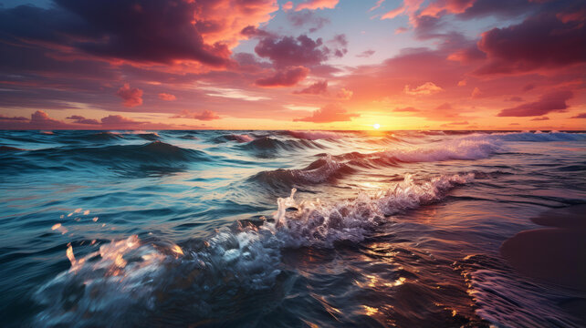 夕陽下的海洋
