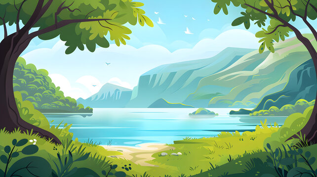 綠山湖泊景觀