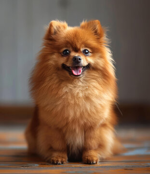 蓬松博美犬快樂表情