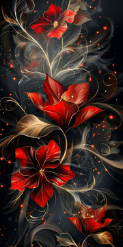 紅色花朵的AI圖片