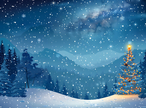 圣誕節(jié)的雪景