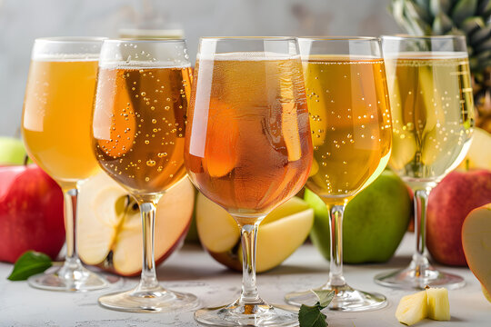 蘋果酒，蘋果和菠蘿片