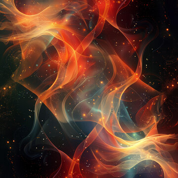 紅色和藍(lán)色的星云