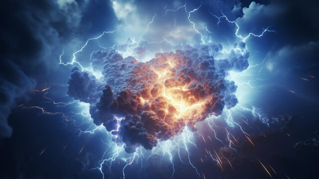 巨大的爆炸在天空