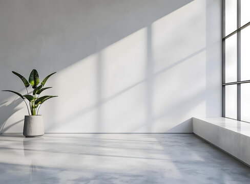 極簡主義室內(nèi)設(shè)計 綠色植物和陽光