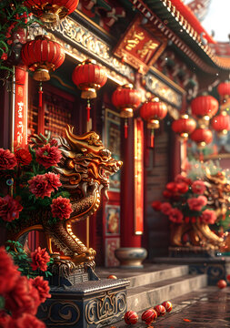 金龍戲珠的AI圖片