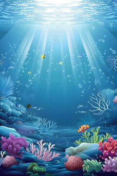 海底世界珊瑚礁和魚類