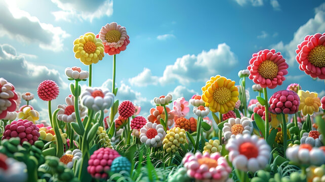 夢幻花田的AI圖片
