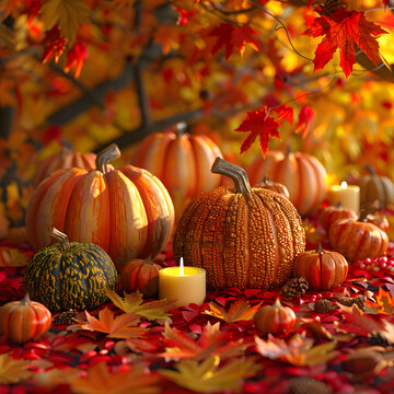 南瓜和紅葉