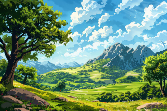 奇幻風(fēng)景與山川樹木