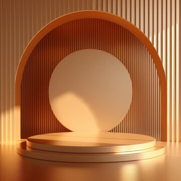 金色領(lǐng)獎臺 3D 渲染