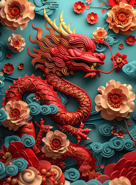 祥龍獻(xiàn)瑞的AI圖片