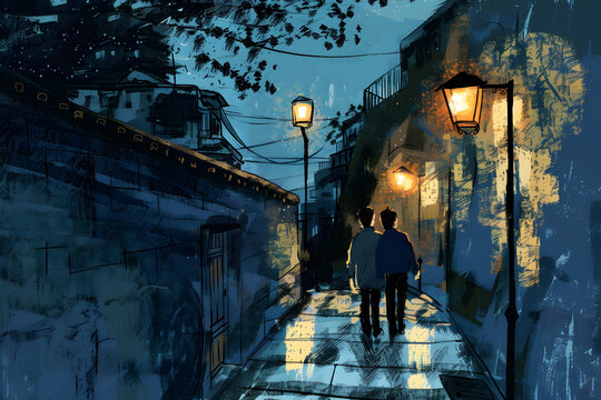 夜色中的街道