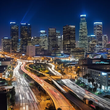 洛杉磯城市景觀夜景
