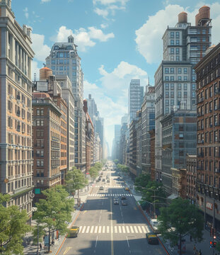 高樓林立的城市街道景觀