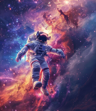 身穿白色宇航服執(zhí)行太空行走任務(wù)的宇航員