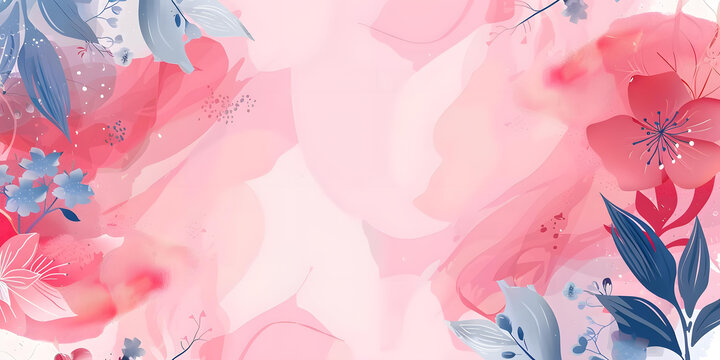 粉色水彩花卉背景