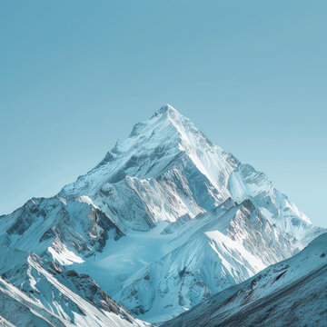 壯麗的雪山山峰高聳入云端之上