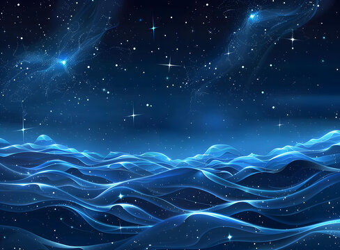 藍(lán)色的海洋和星空