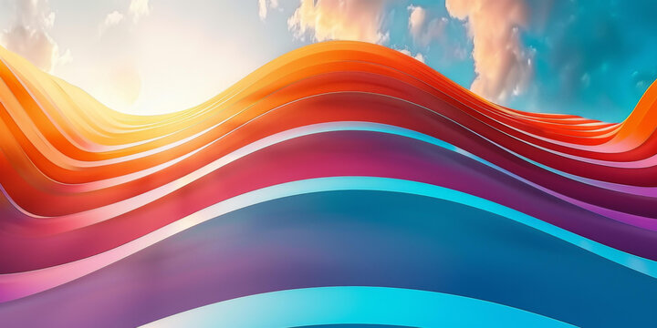 五彩繽紛的抽象波浪背景
