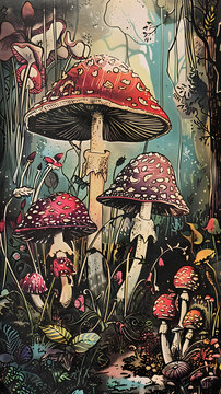 夢(mèng)幻森林里的蘑菇